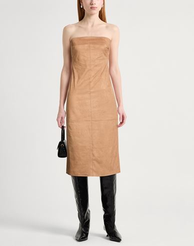 Woman Midi dress Beige Size 4 Polyester, Elastane