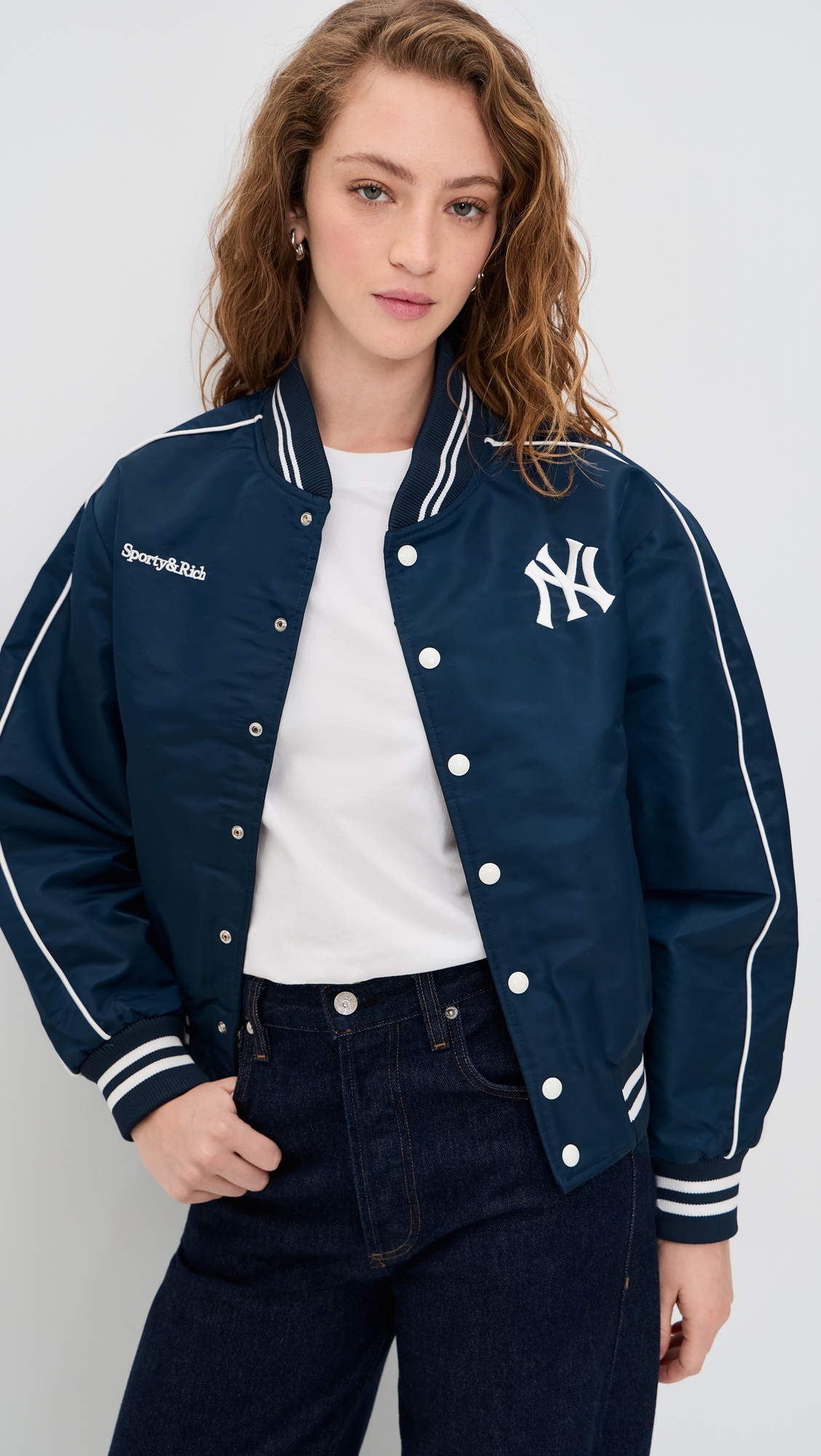 Yankees Varsity Jacket Dark Navy/White