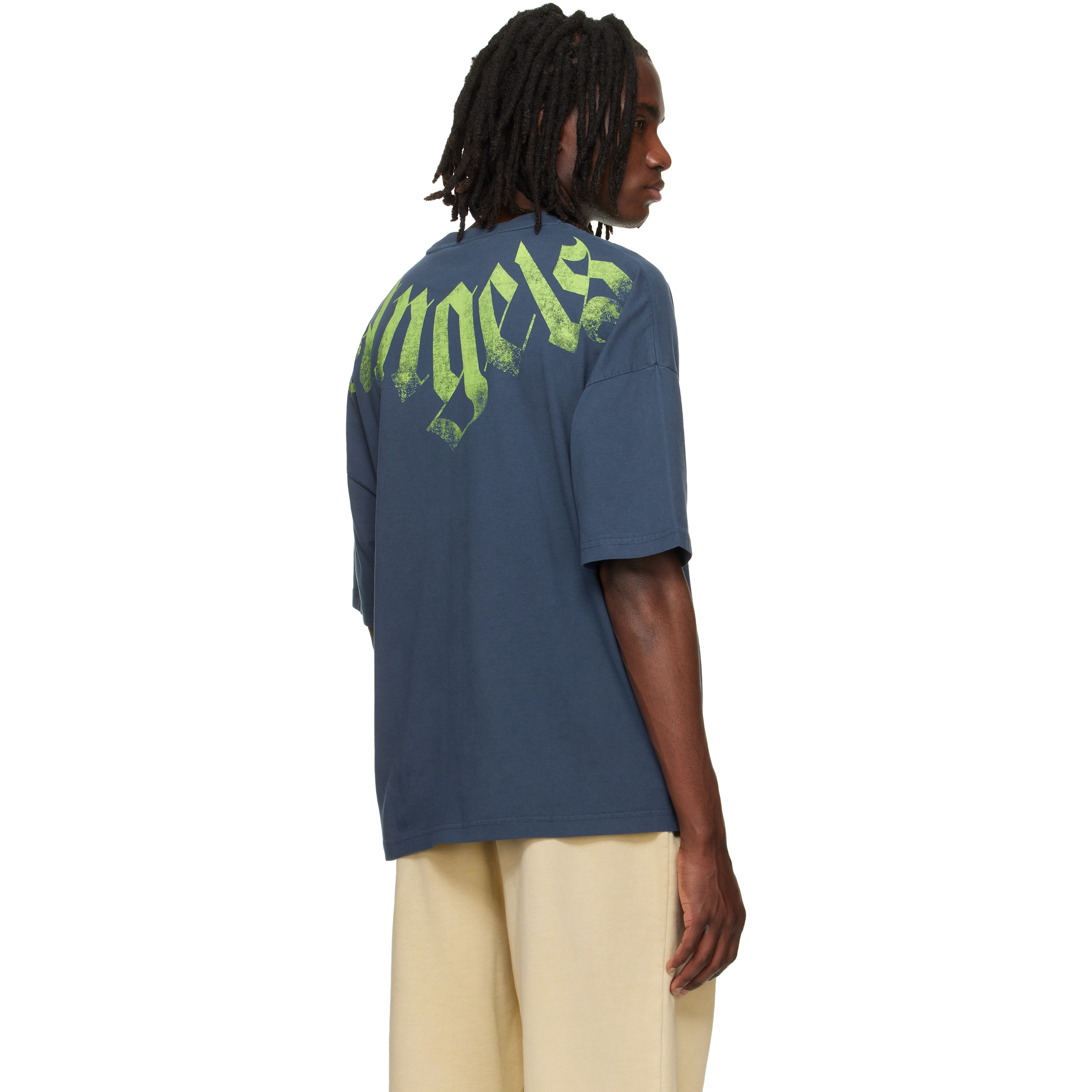Navy Big Neck Logo Loose T-shirt