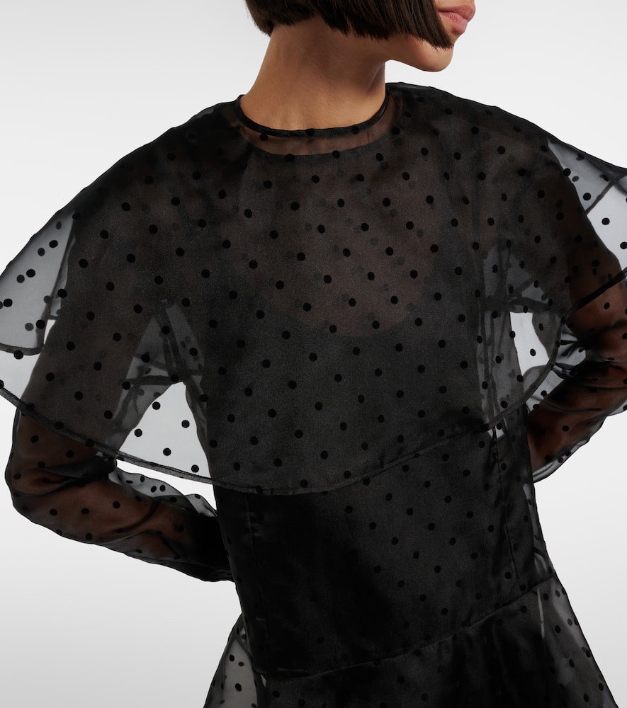 Polka-dot organza minidress