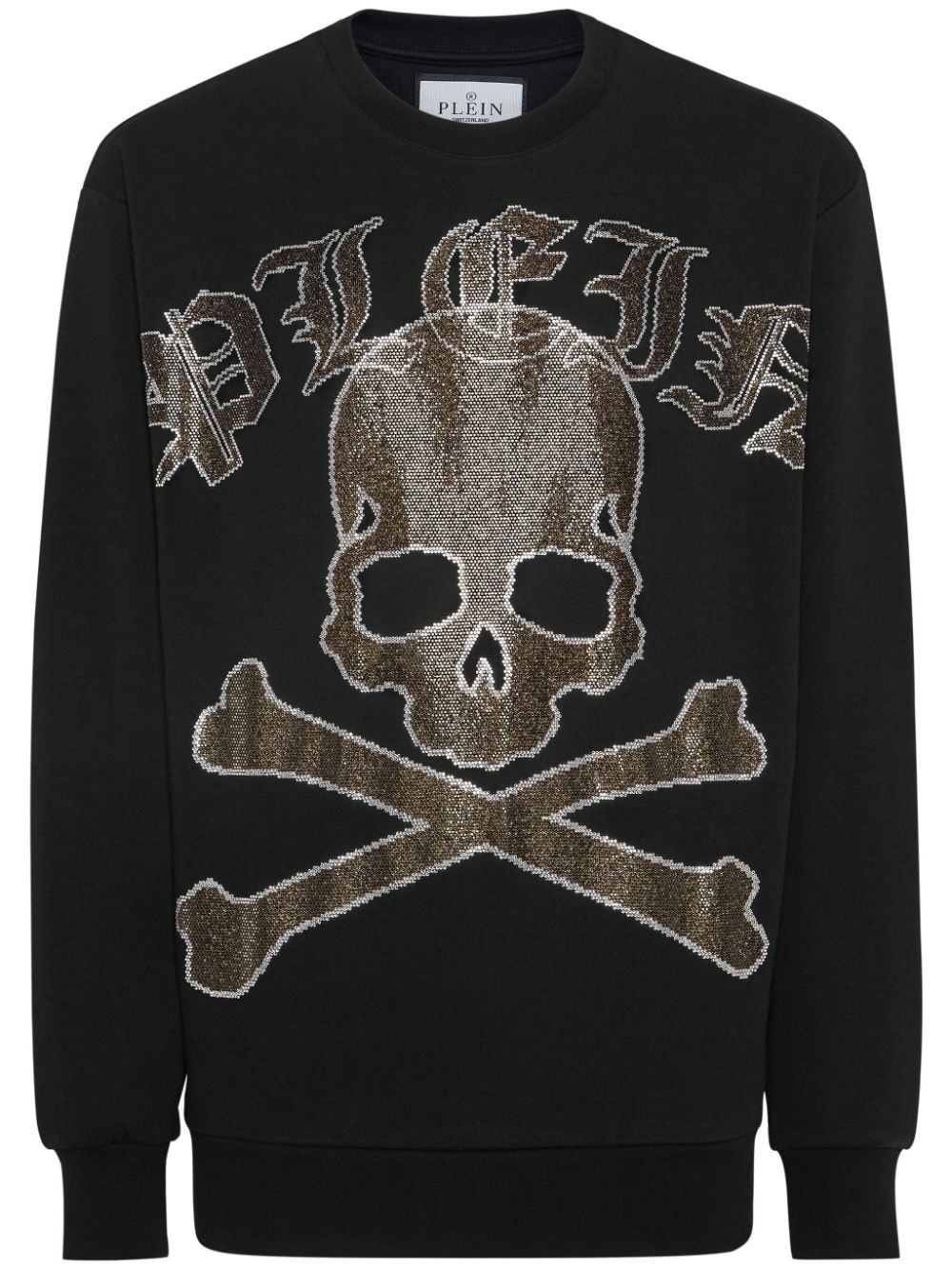 Crystal-embellished skull sweatshirt - Black