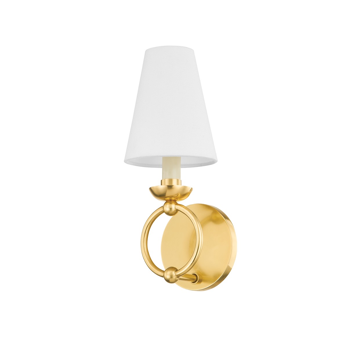 Aged Brass One Light Wall Sconce from the Haverford Collection