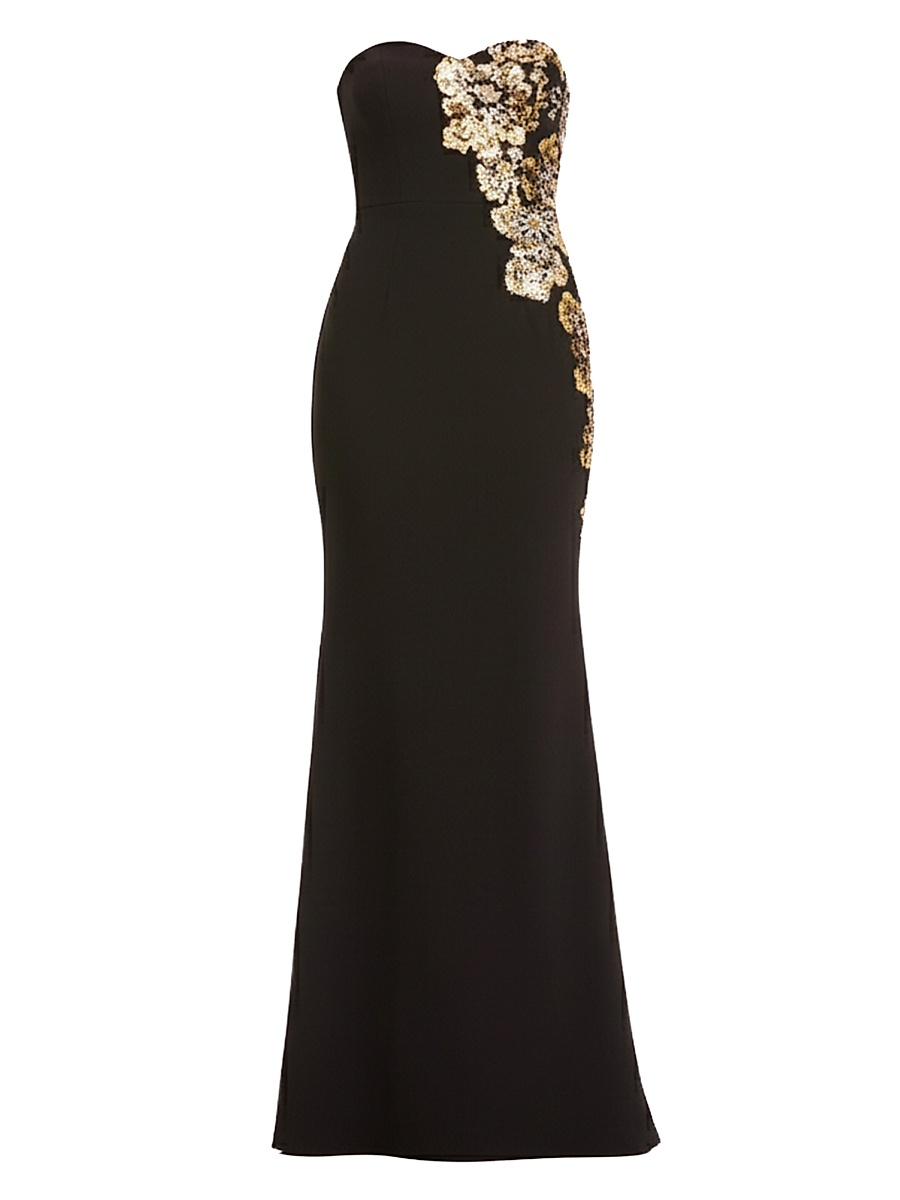 Women's Tiana Floral-Detail Strapless Mermaid Gown - Gold Multi