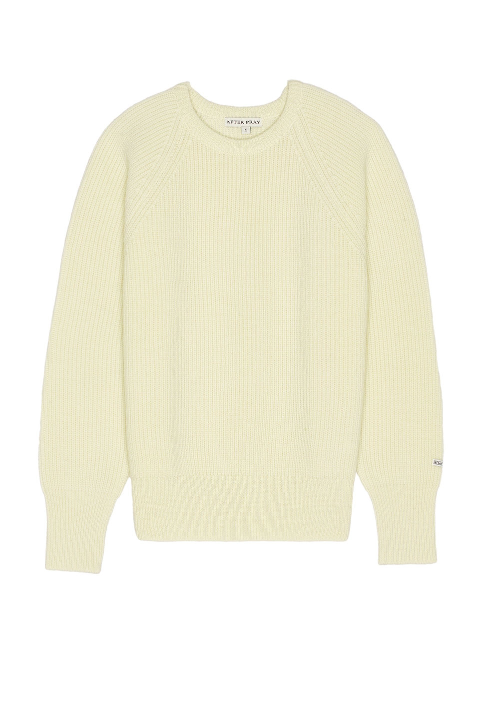 After Pray Rover Patched Knit Crew Neck Sweater in Ivory. S also in