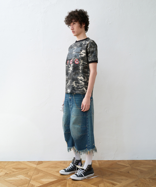 ANTI LOVE CAMO RINGER TEE BLACK