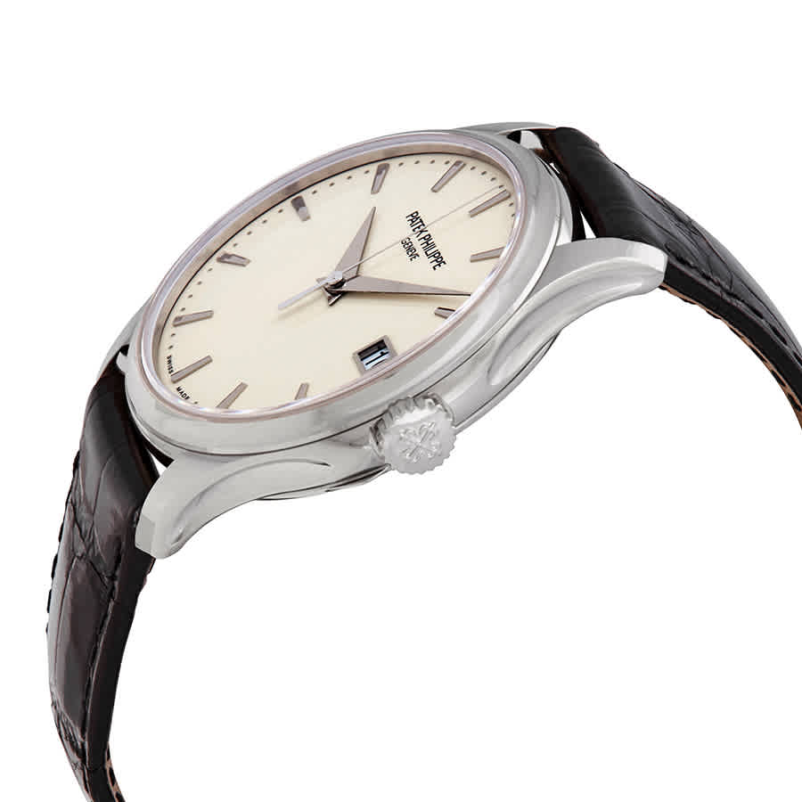 Calatrava Mechanical Ivory Dial 18kt White Gold Mens Watch 5227G-001