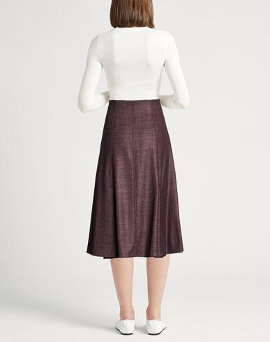Woman Midi skirt Purple Size 4 Wool, Silk