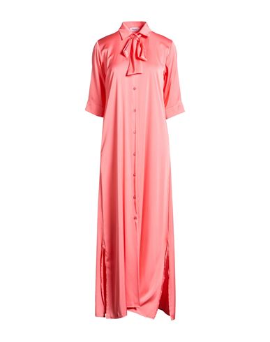 Woman Maxi dress Coral Size 10 Polyester, Elastane
