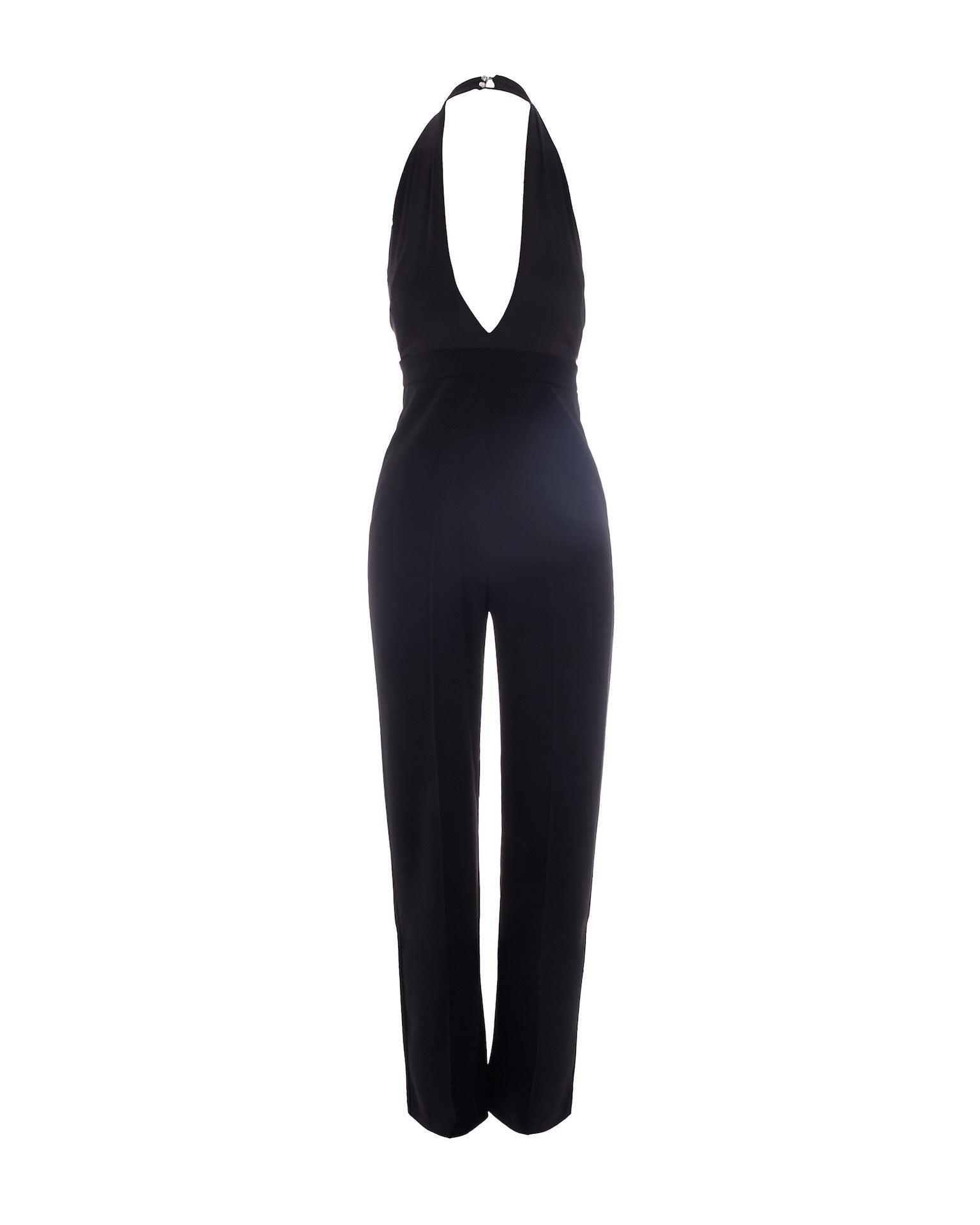 Satin Top Pant Suit — Black