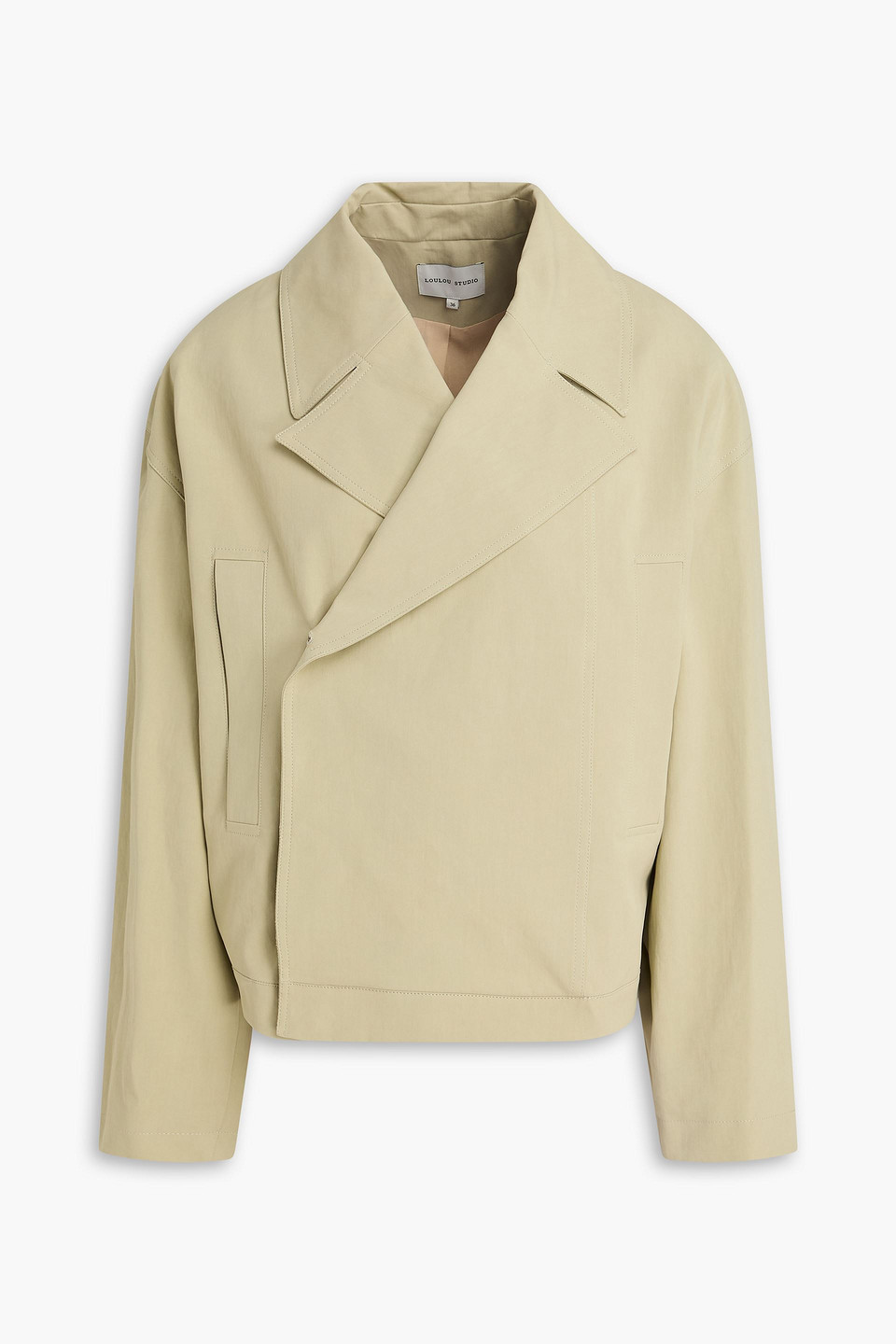 Coen double-breasted cotton jacket - Green - FR 38