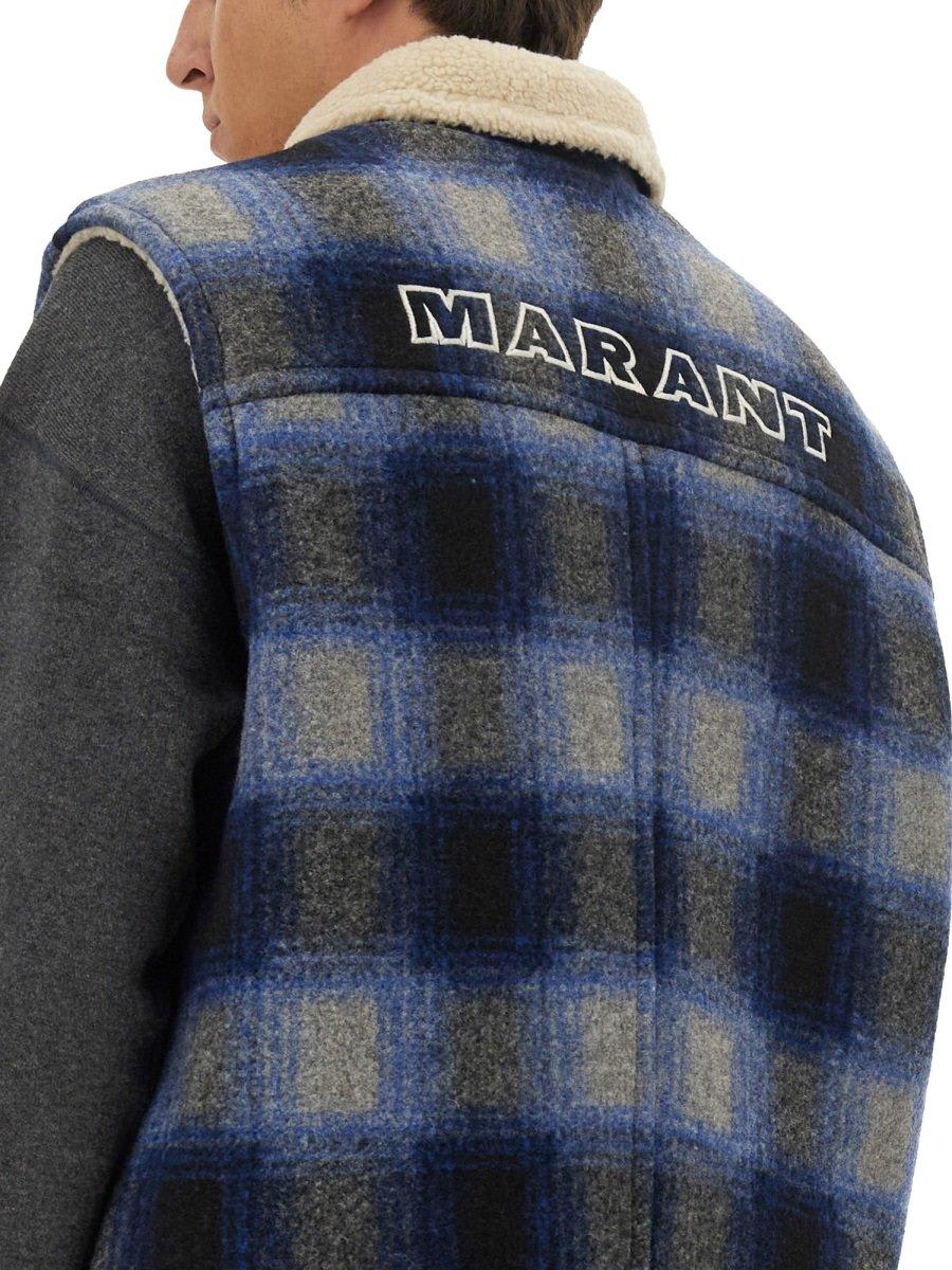 Plaid Checked Zip-up Gilet