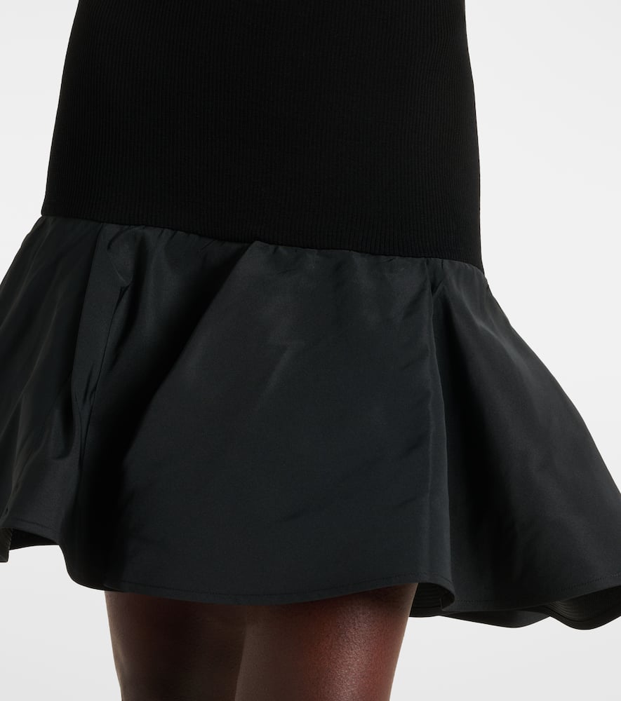 Peplum cotton-blend midi dress