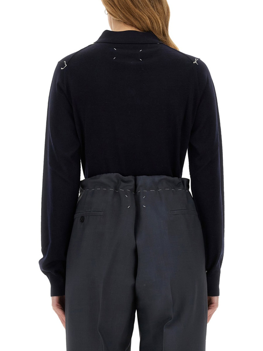 Long-sleeved Knitted Polo Shirt