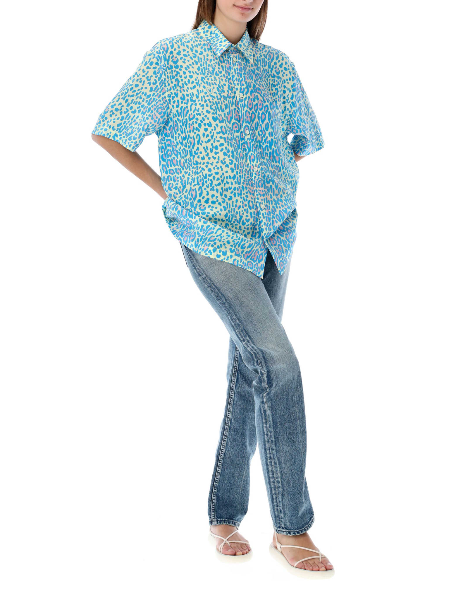 Leopard print short-sleeve shirt