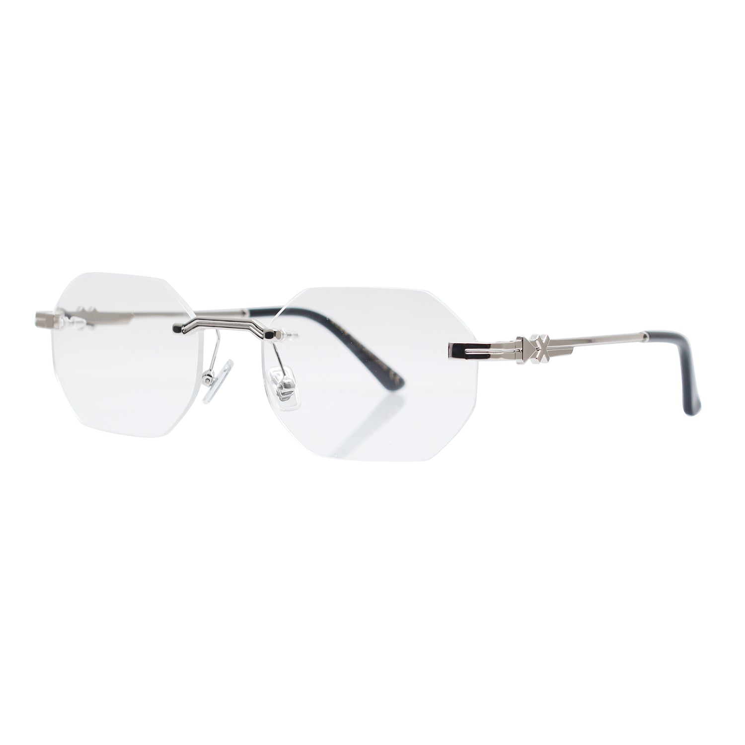 XLAB Unisex XLAB Bollons Optical frames Metal Silver Geometric