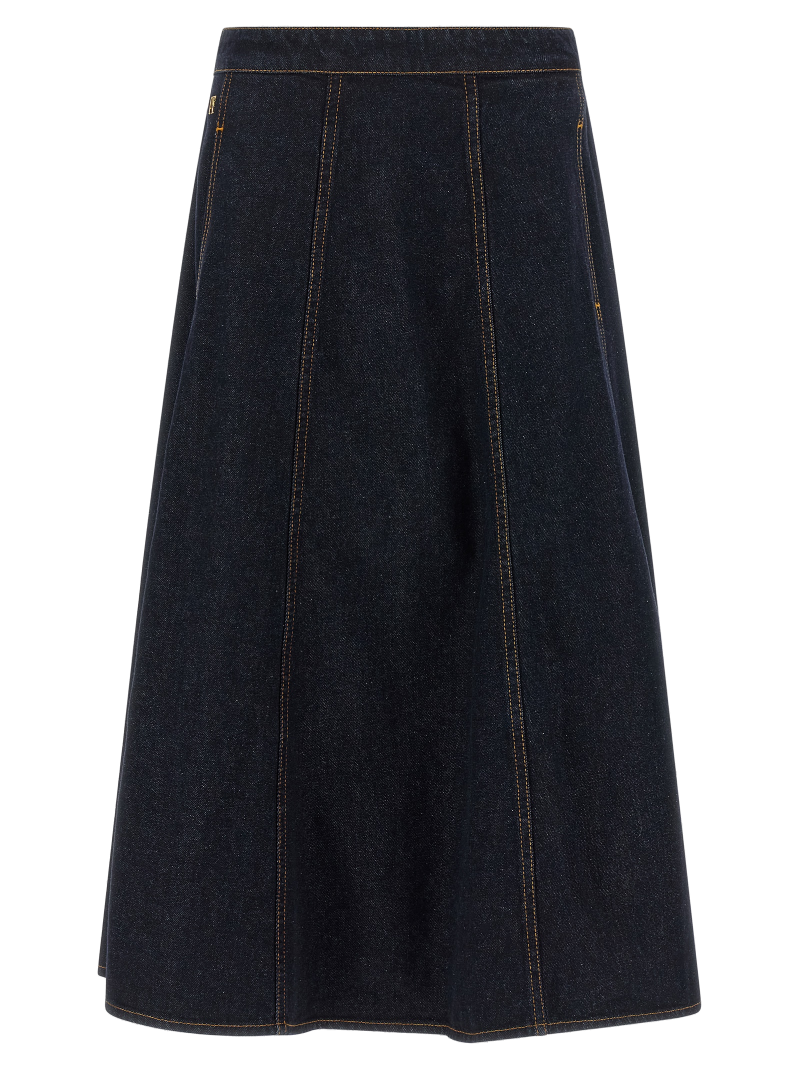 Compact Cotton Denim Skirt — Blue