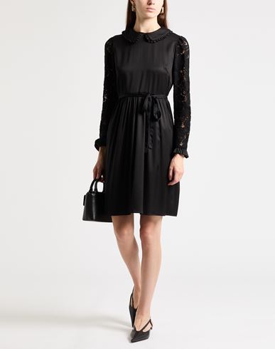 Woman Midi dress Black Size L Polyester, Viscose, Polyamide, Elastane