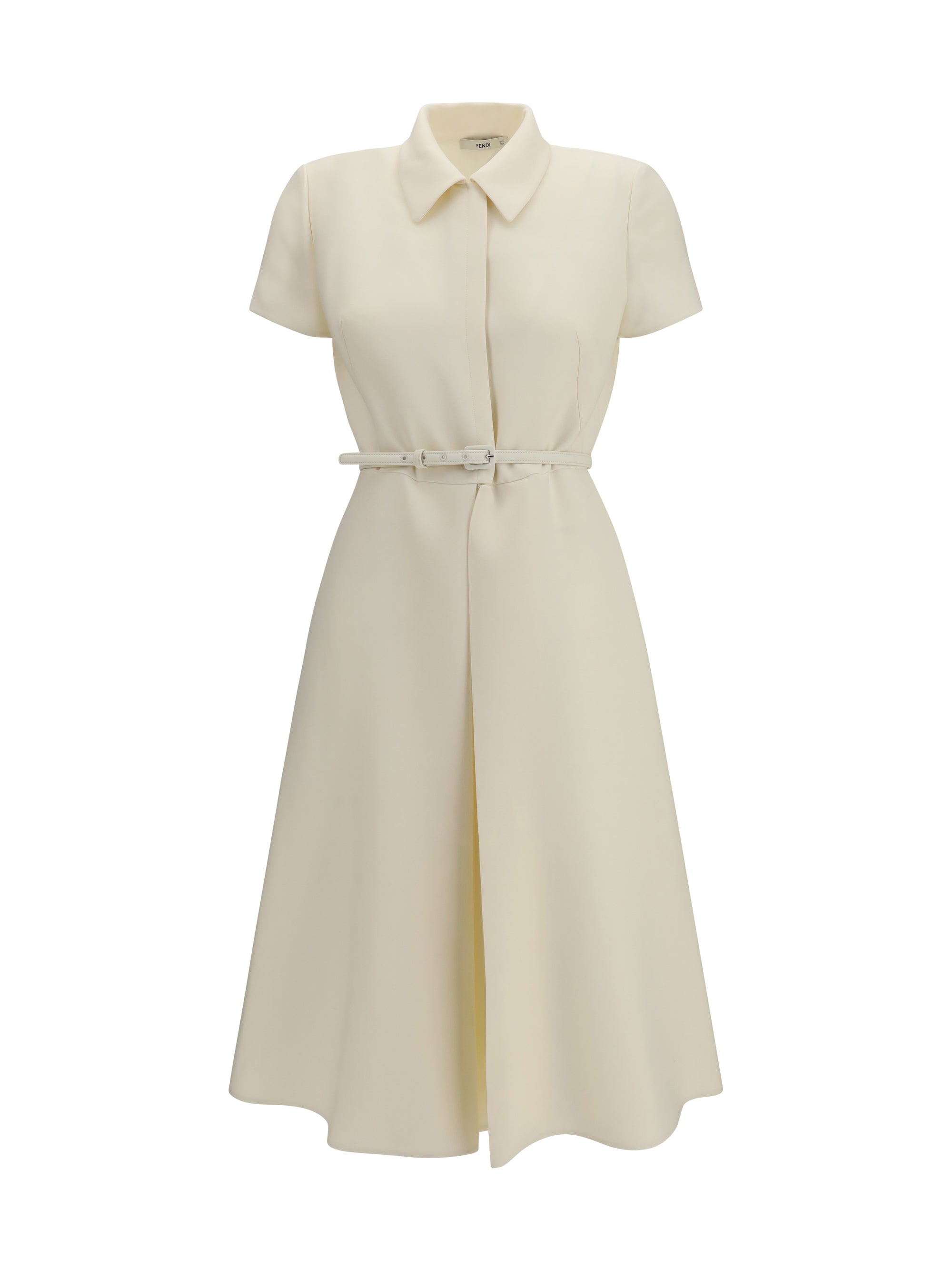 Wool and Silk Dress — Beige