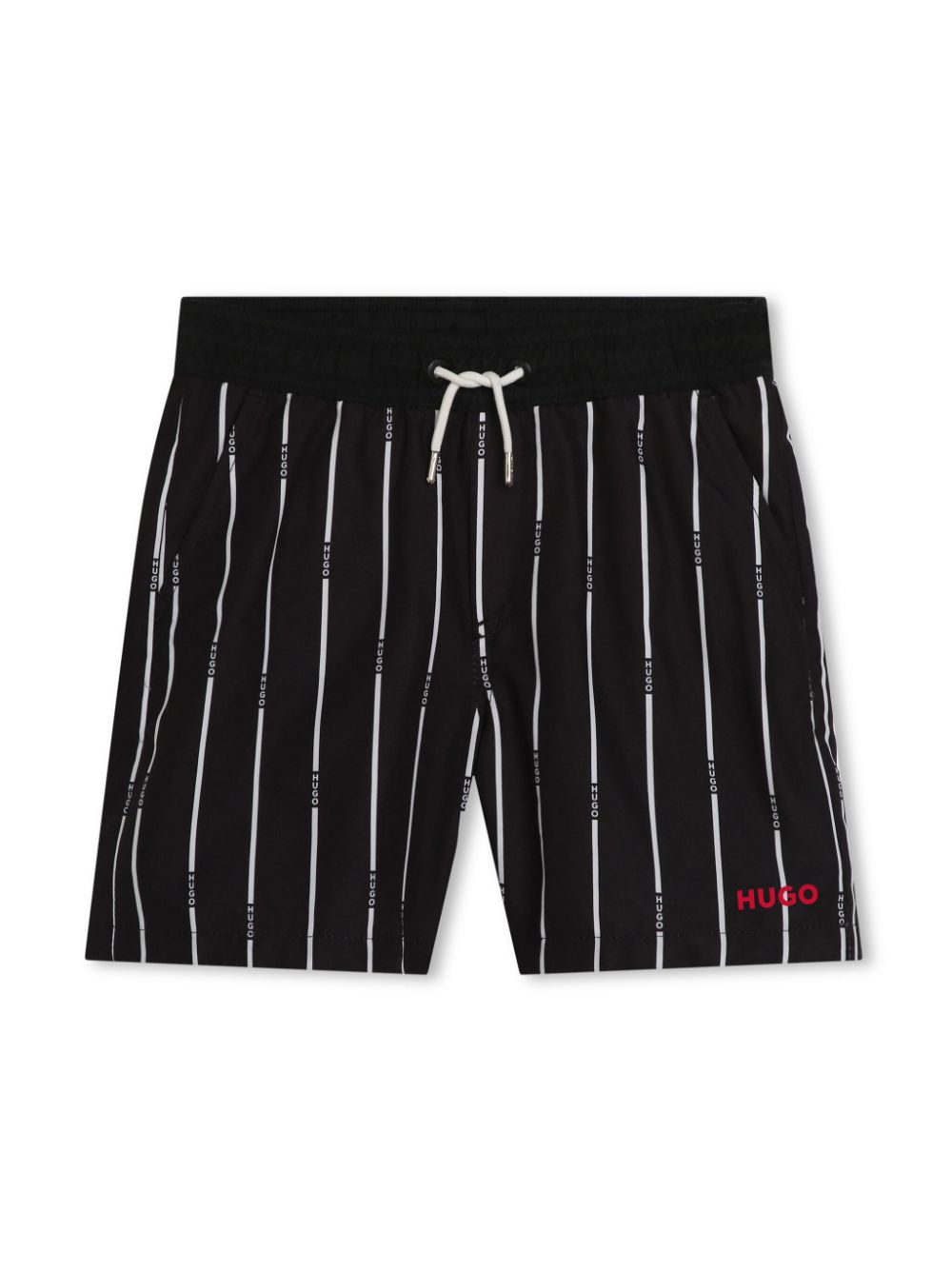Logo-print striped swim shorts - Black