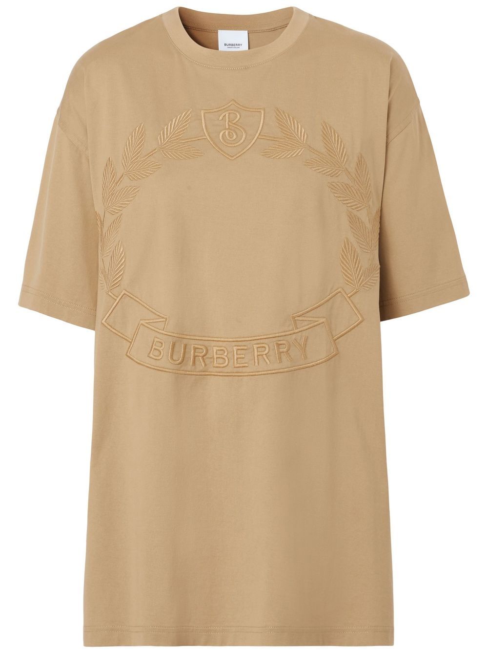Embroidered EKD cotton oversized T-shirt - Neutrals