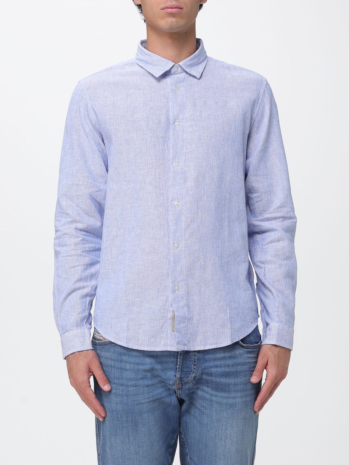 Shirt Men color Gnawed Blue