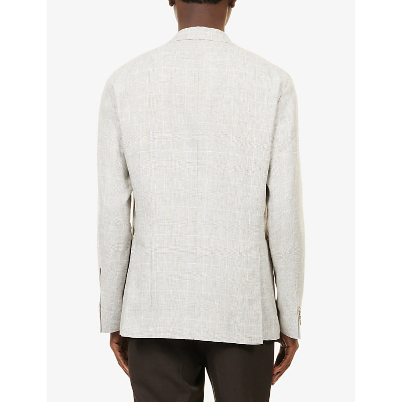 Mens Ferry Single-Breasted Linen-Blend Blazer