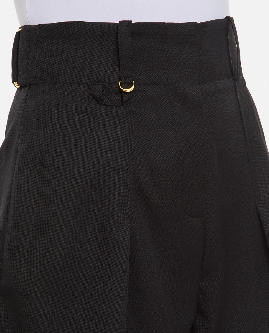 Le Bari pleat-detail shorts - Black