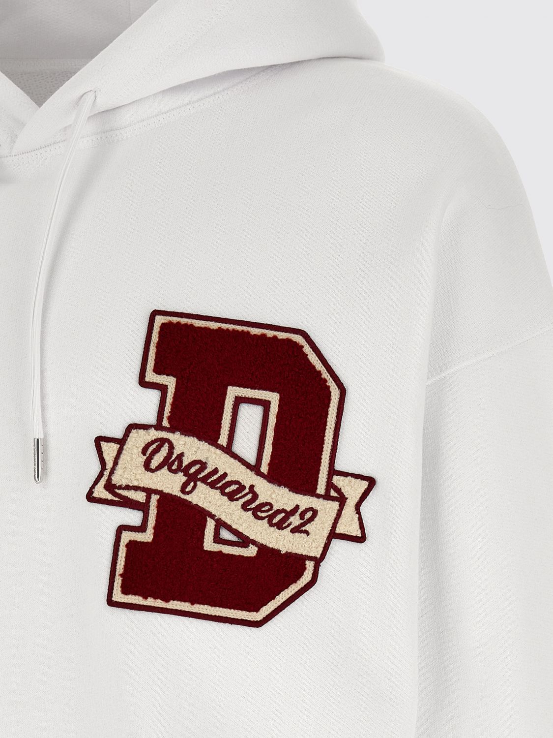 Cotton Hoodie with Contrast Logo and Drawstring