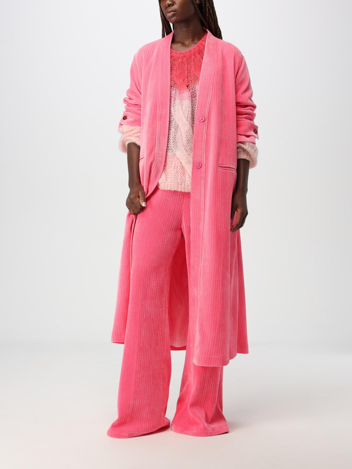 Collarless corduroy coat - Neutrals