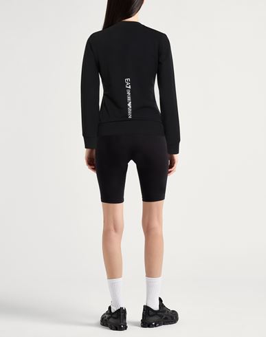 Woman Sweatshirt Black Size M Cotton, Elastane