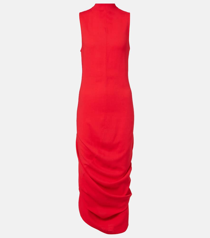J draped crêpe midi dress