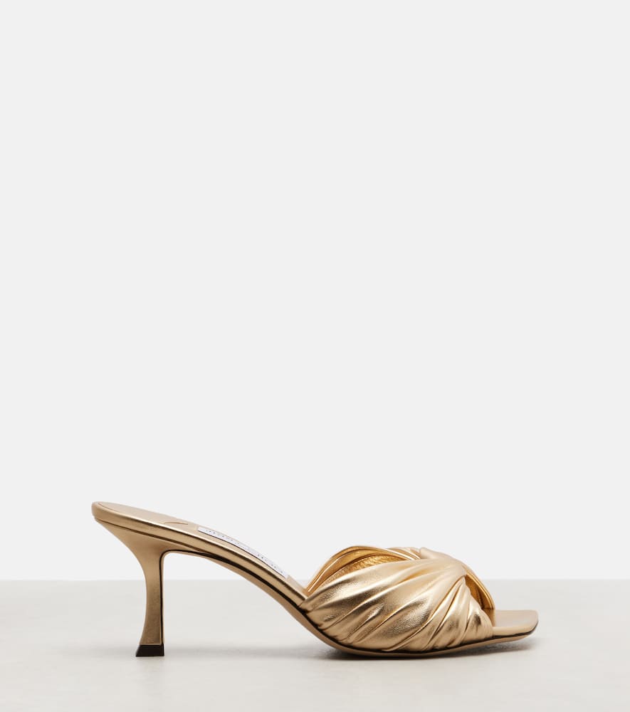 Skye metallic leather mules