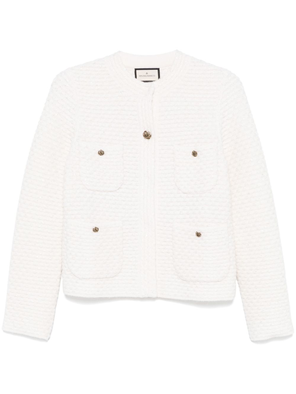 Waffle-knit jacket - Neutrals