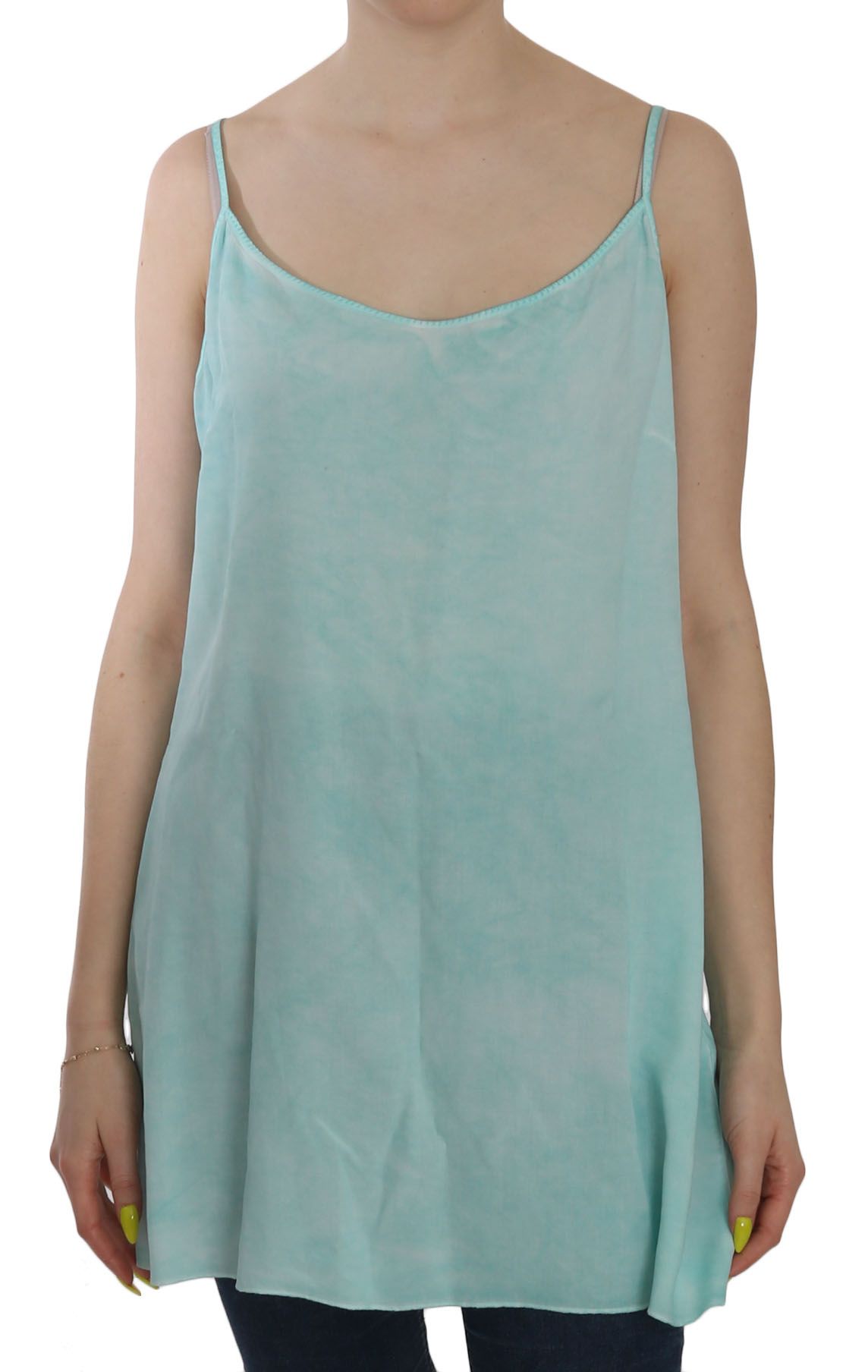 Viscose Spaghetti Strap Tank Top — Blue