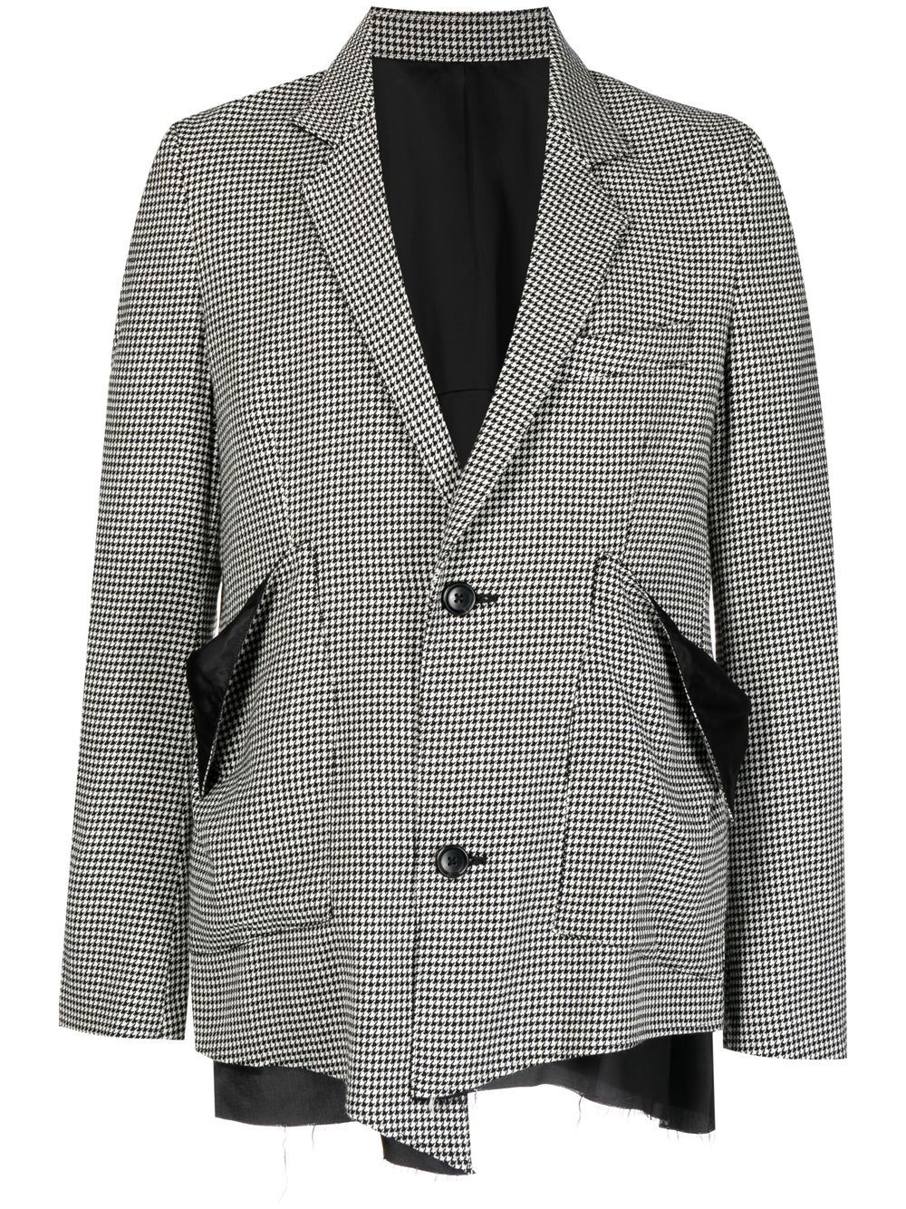 Asymmetric-hem long-sleeve blazer