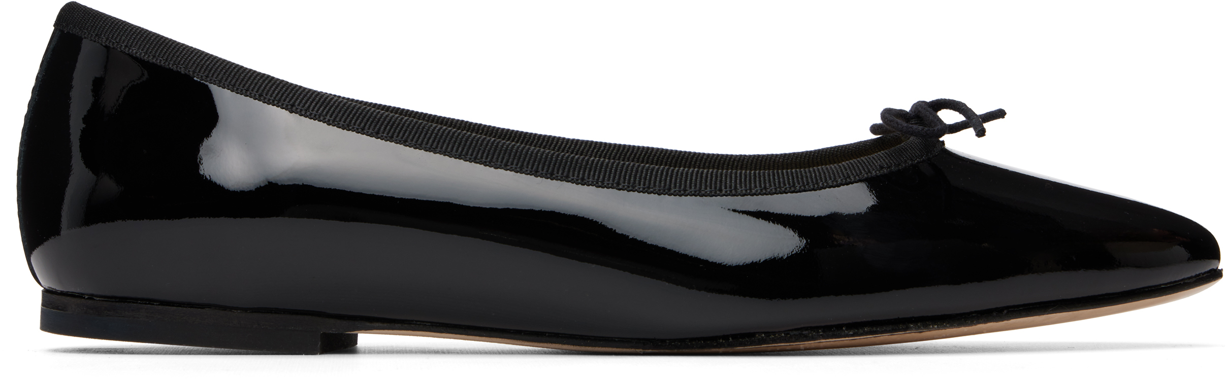 Black Cendrillon Pointed-Toe Ballerina Flats