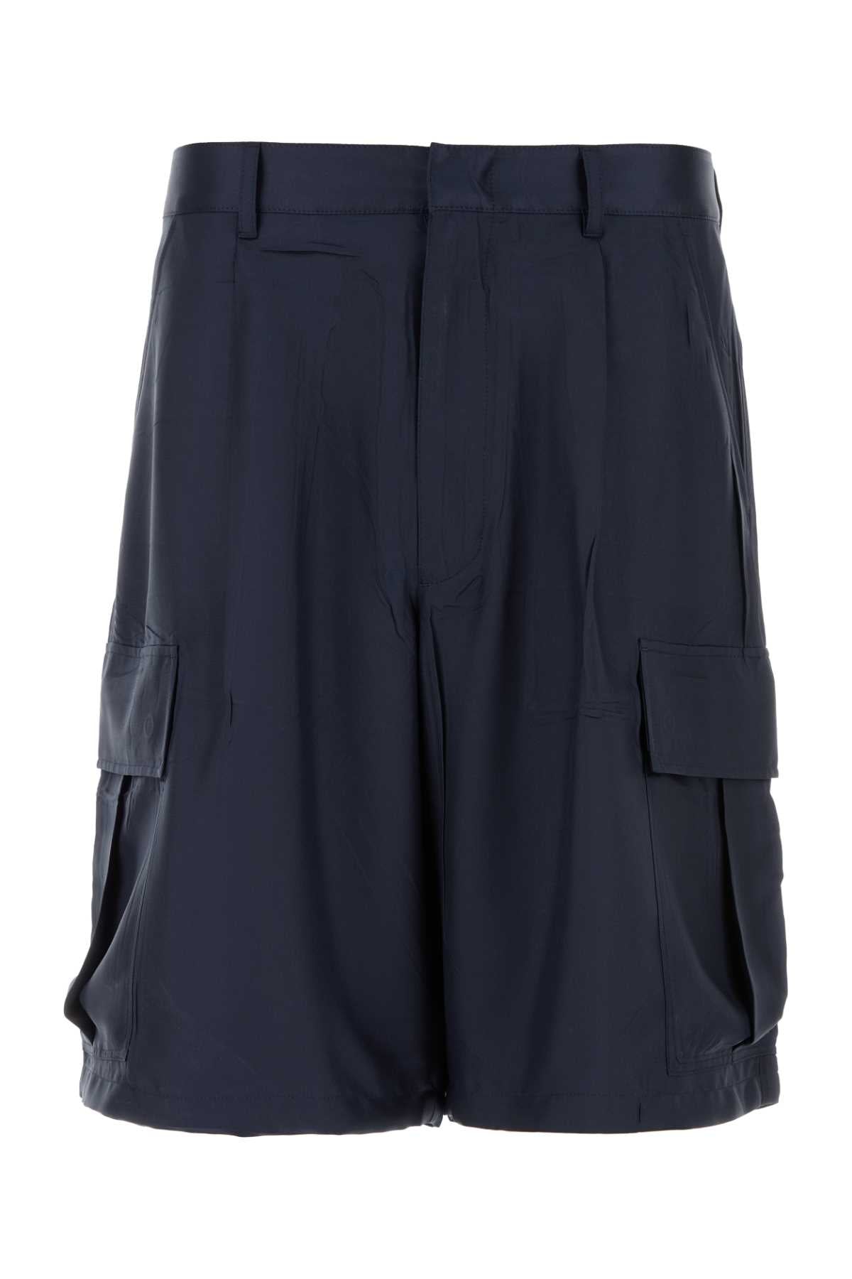 Silk Cargo Cargo Shorts — Navy