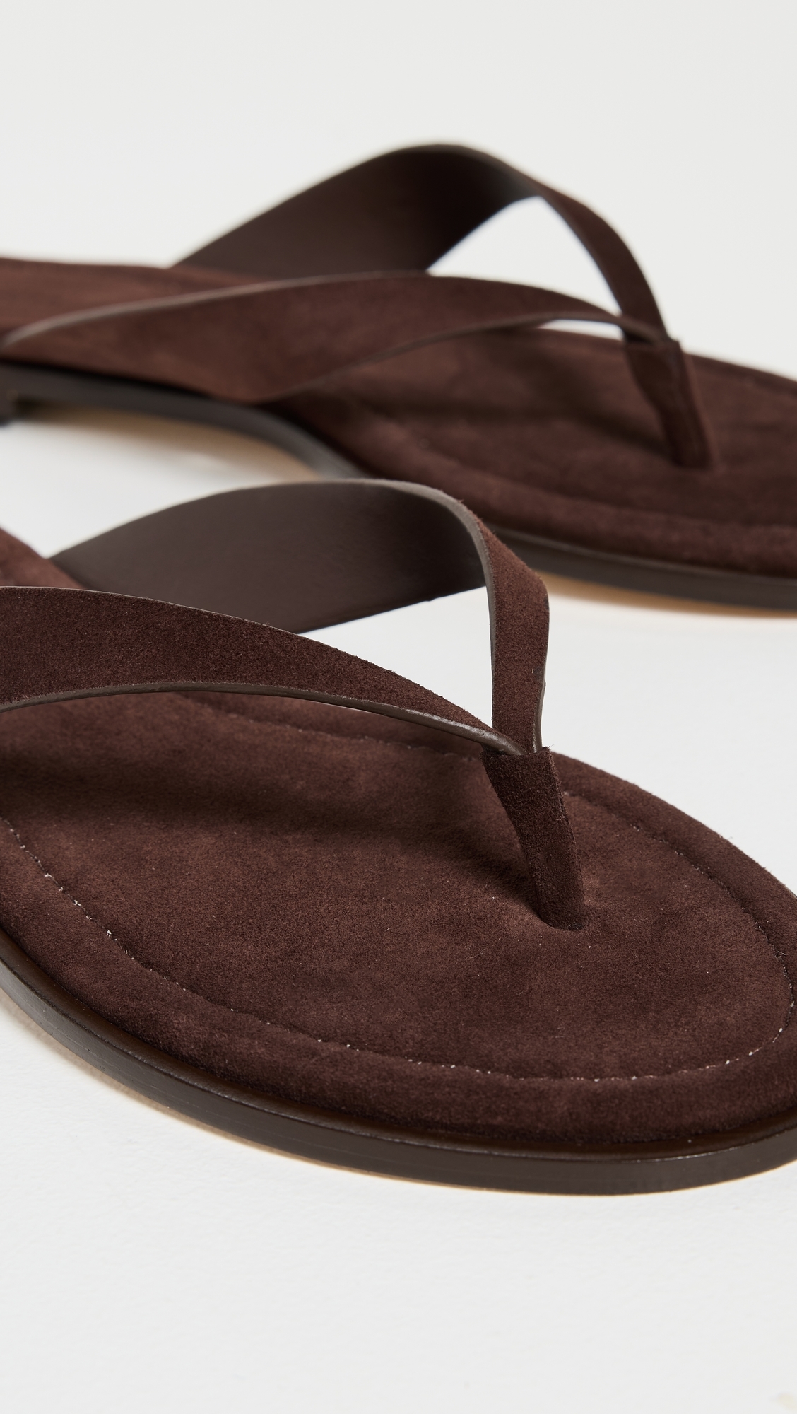 Reformation Jessie Thong Sandals Espresso Suede