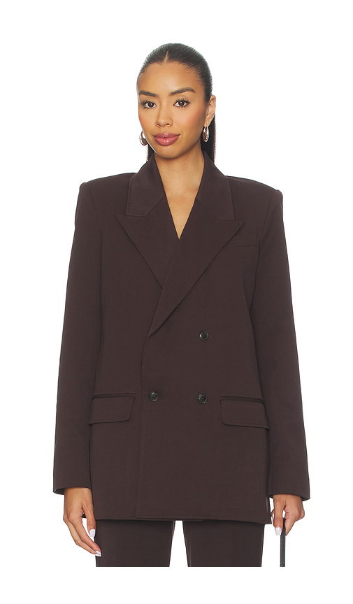 Good American Essential Suiting Oversized Blazer in Dark Chocolate. XXXXL/4X also in L, M, S, XS, XXXL/3X