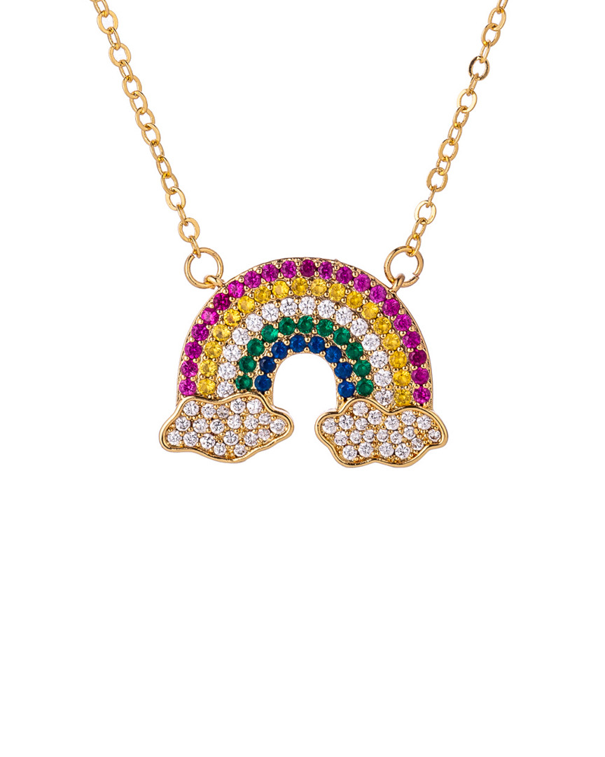 Fly Me Over The Rainbow CZ Crystal Pendant Necklace