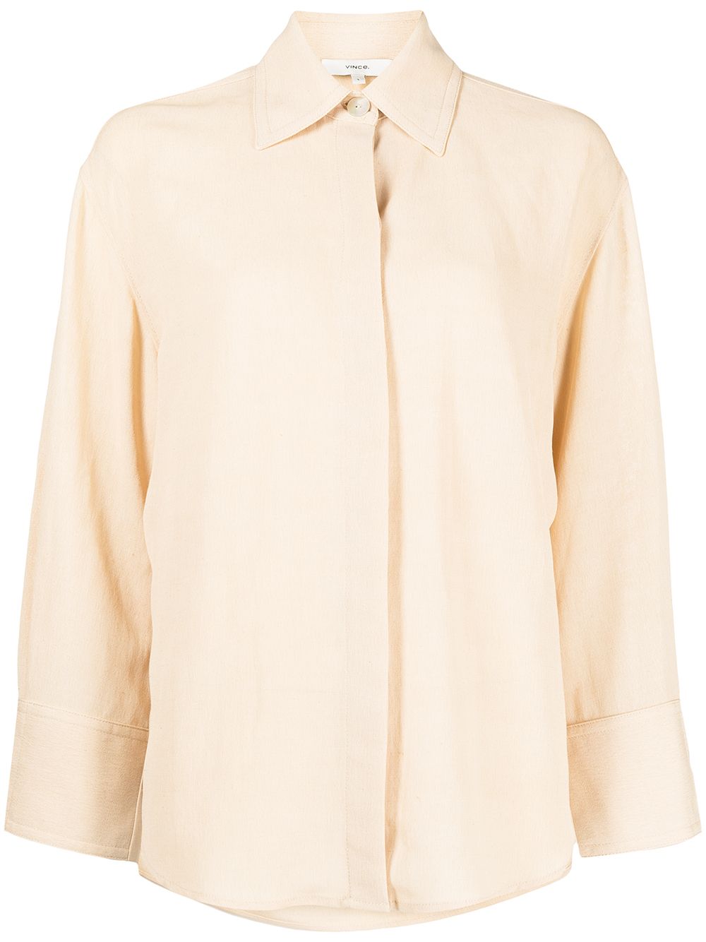 Tie-fastened long-sleeved shirt - Yellow