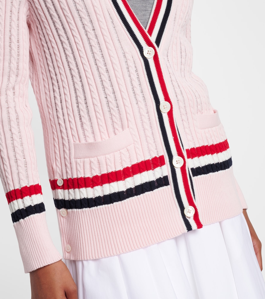 Cable-knit cotton cardigan