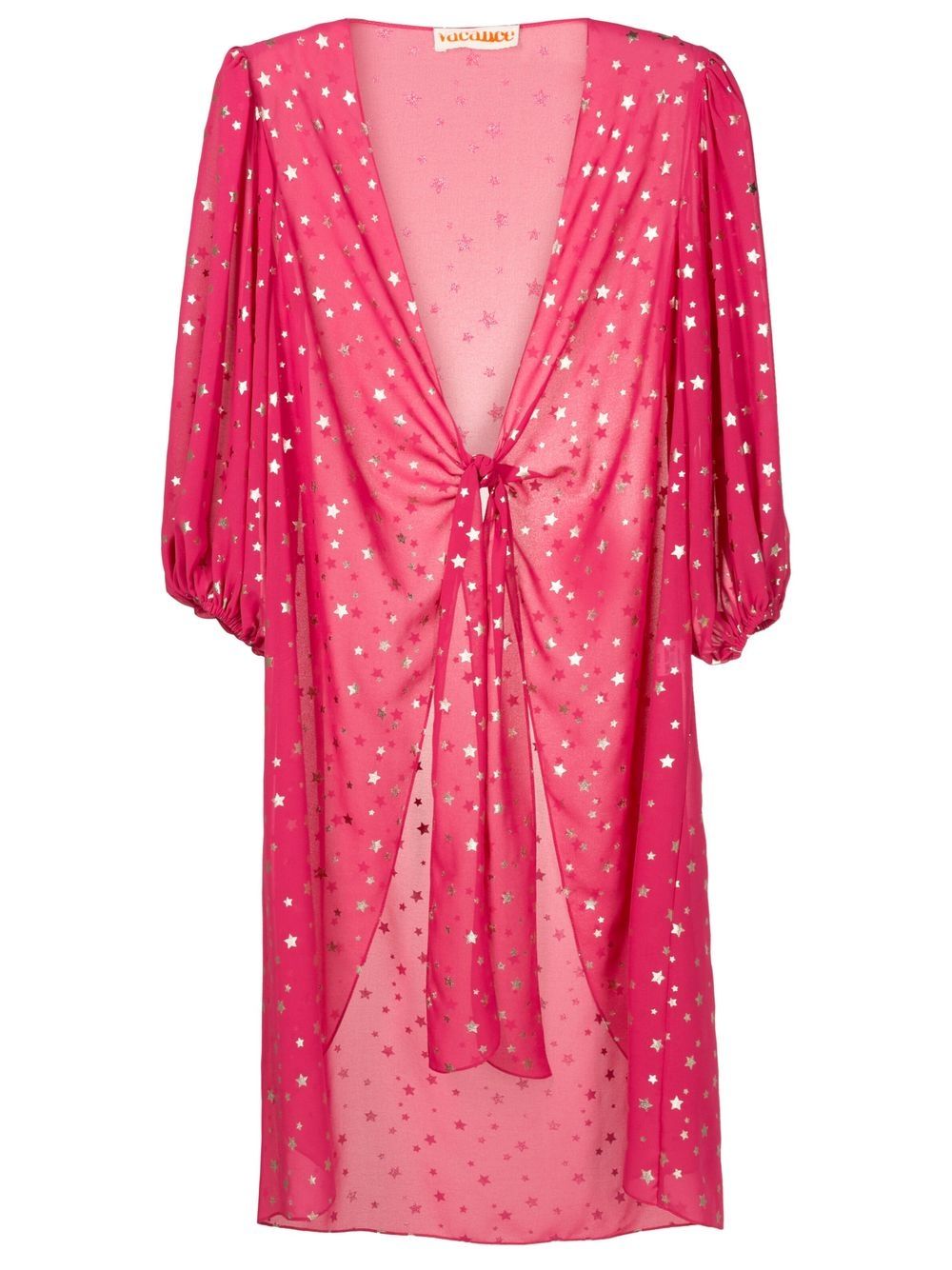 Star-print beach cover-up - Pink