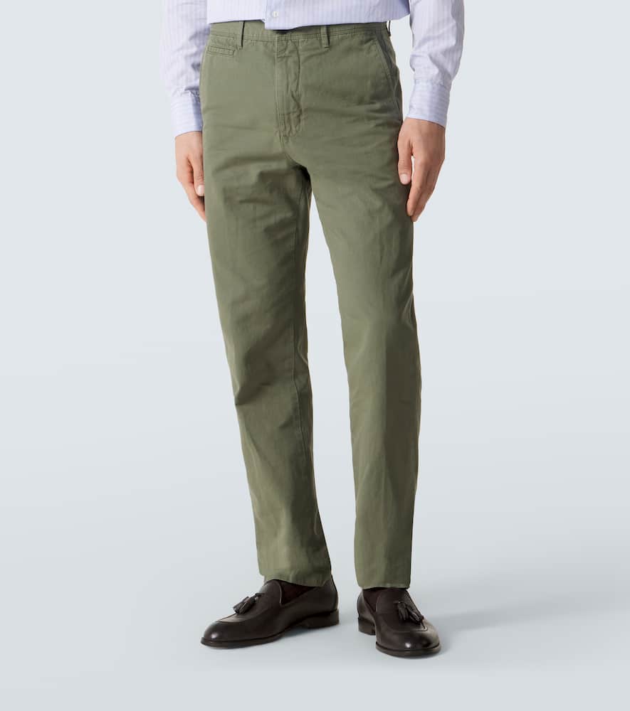 Cotton and linen slim pants