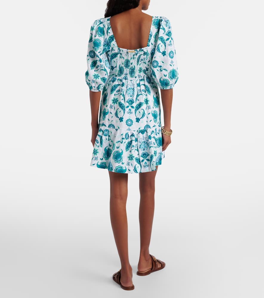 Kos paisley linen minidress