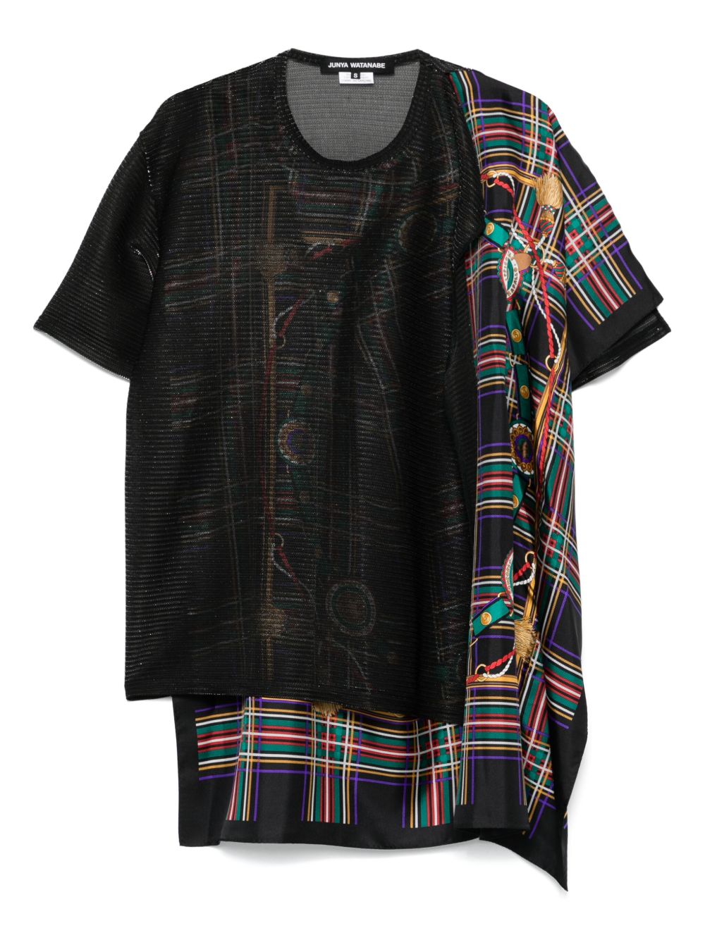 Junya Watanabe lurex-detailed T-shirt - Black