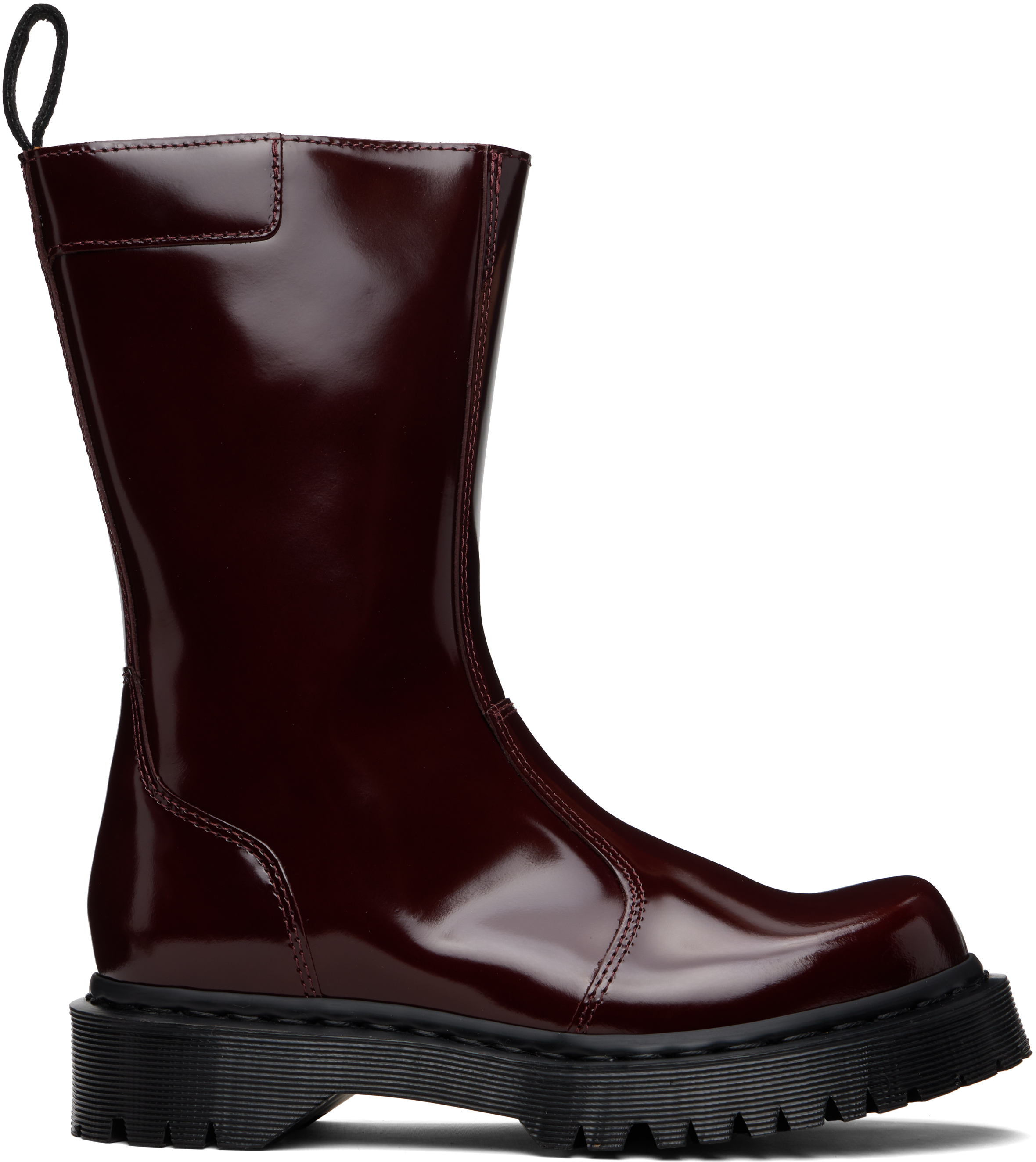 Burgundy Rejena Laquered Leather Boots