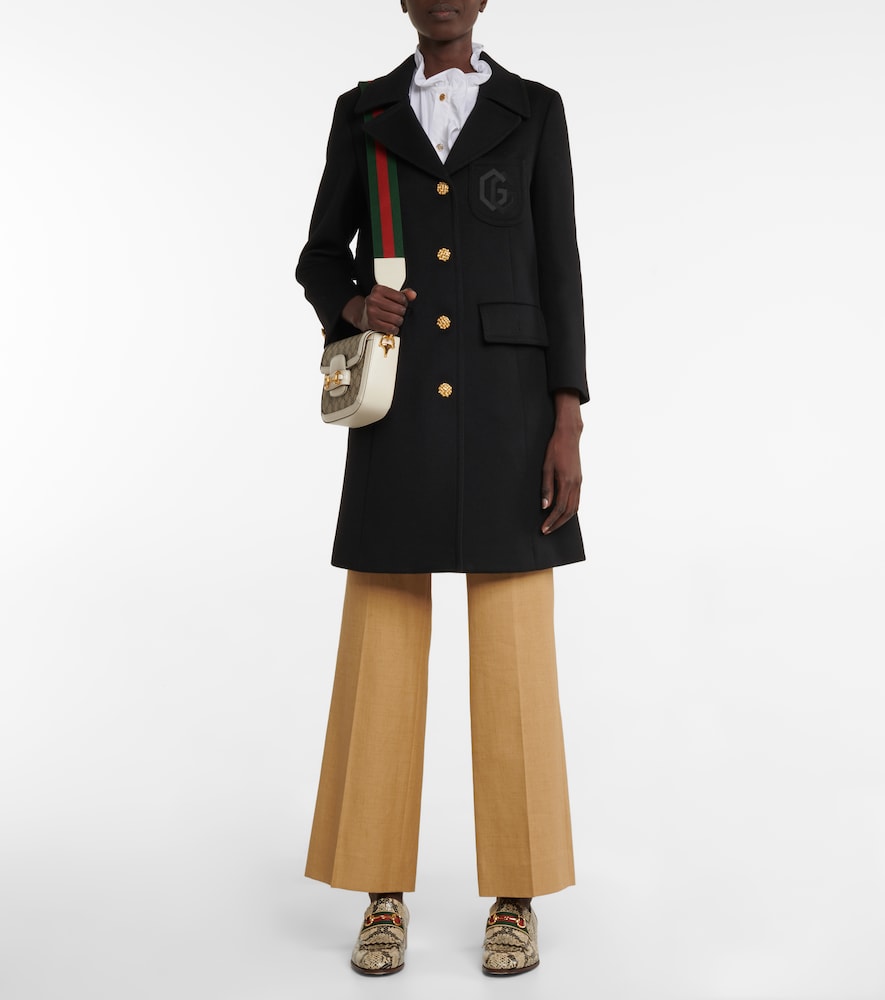 Gucci Double G embroidered wool coat