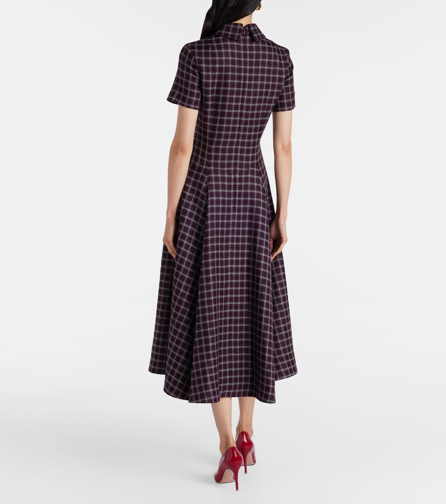 Jody houndstooth wool-blend midi dress