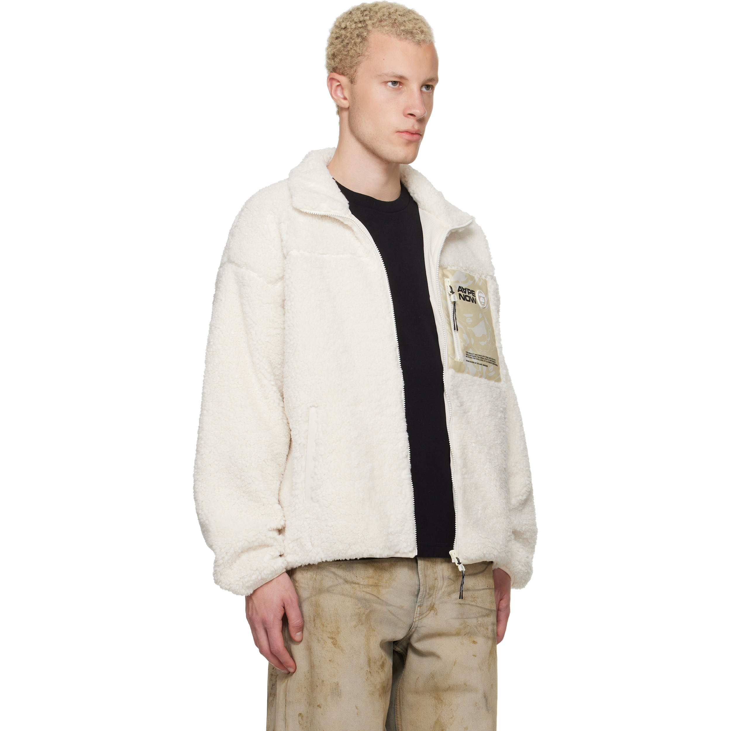 Off-White 'AAPENOW' Moonface Zip-Up Sweater